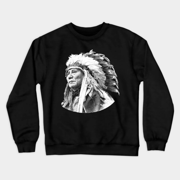 Chief Hollow Horn Bear Graphic Crewneck Sweatshirt by warishellstore